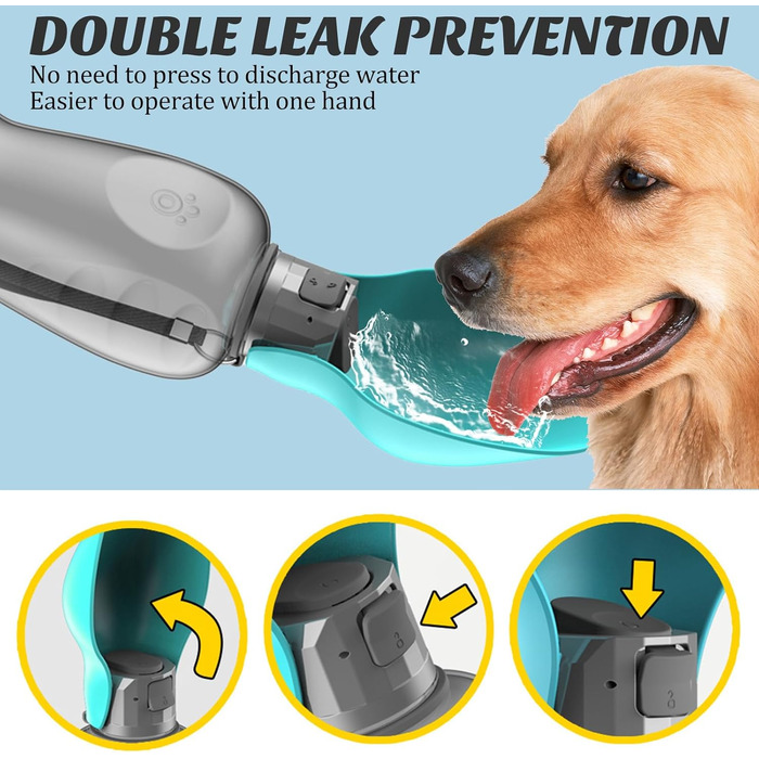 Фляга для собак PIWOSGOL 800 мл: для прогулянок, подорожей, кемпінгу та альпінізму