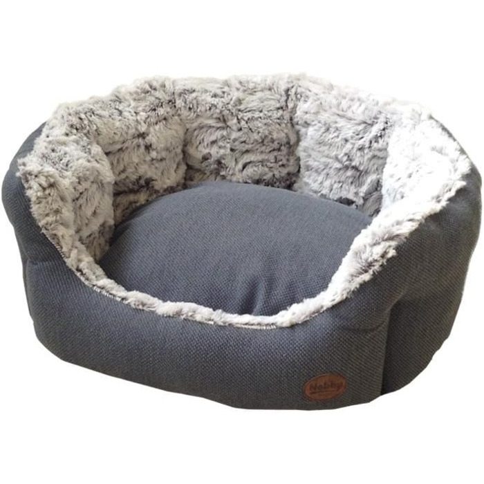 Лежак для собак Nobby Komfort Bett CACHO овальний, сірий/синій, 55x50x21 см