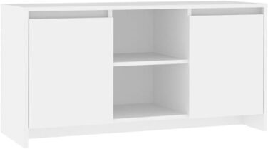 vidaXL Тумба під телевізор з дверцятами і полицями, біла, 102x37,5x52,5 см, ДСП