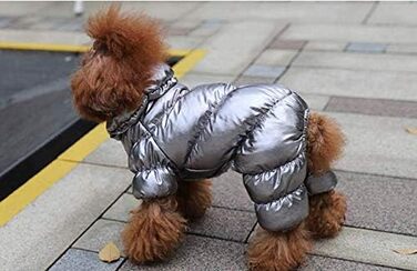 Флісовий комбінезон для собак, куртка для собак, степна, для холодної погоди, розмір S, сріблястого кольору