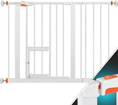 Захист для воріт KIDIZ®: сітка-захист для дітей, собак та котів, без свердління, розширювана, похила, оранжева (102-115 см)