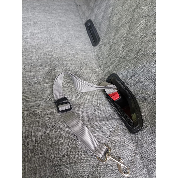 Автоматик для собак у машину 137x147 см, захист для заднього сидіння з кріпленням для ременя безпеки, водовідштовхуючий, стійкий до подряпин, сірий