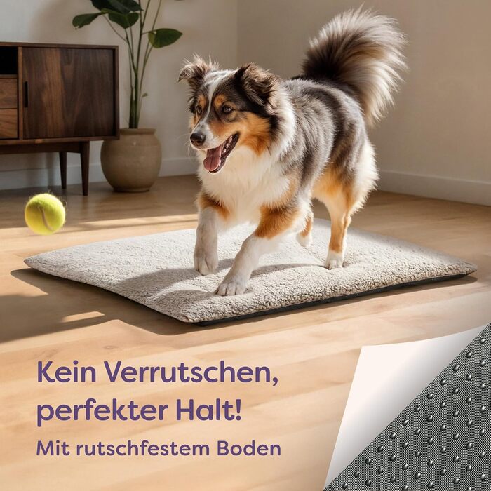 Самогріюча собача ковдра - велика лежанка для собак 90x60 см - знімний, пральний чохол - м'яка, тепла ковдра без електроенергії - з неслизьким дном (колір: коричневий)