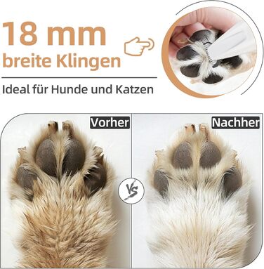 Триммер для собак ALL FOR PAWS з LED-підсвічуванням – 18 мм, тихий (35 дБ), вологостійкий (IPX4), USB, для стрижки лап, вух, обличчя та задньої частини тіла