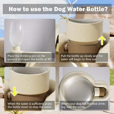 Водяна пляшка для собак, портативна годівниця для води, витокозахисна, 500 мл, білий пластик