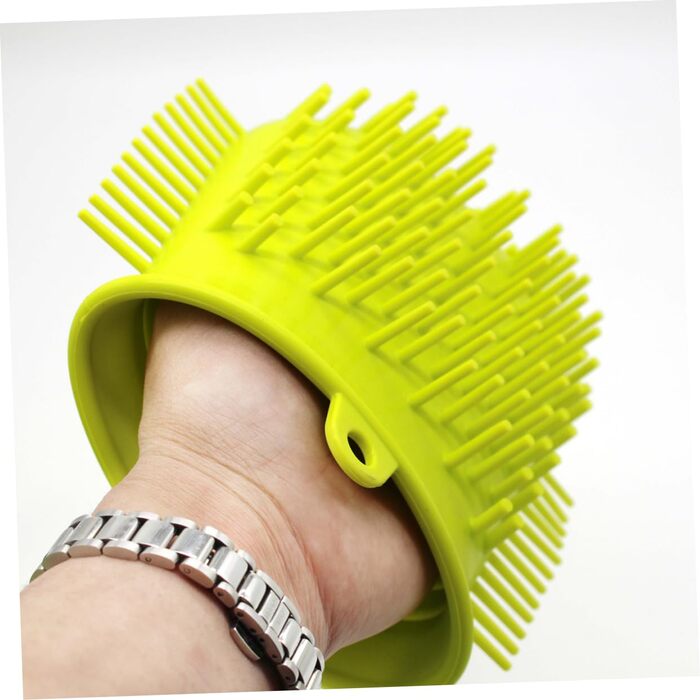 Пристрій для миття лап домашнім тваринам FRCOLOR, силіконовий, з ручкою, для собак, зелений (S)