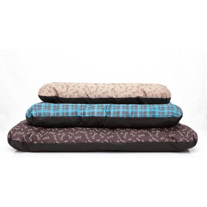 М'який лежак для собак, лежанка-софа для тварин, подушка для собак, корзина для собак, м'яке ліжко для собак, 90 x 60 см, бежевий, R1, з принтом лапок