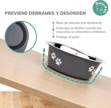 Миски для собак та котів, нержавіюча сталь, антиковзаючі, з силіконовою основою, 2 шт по 860 мл