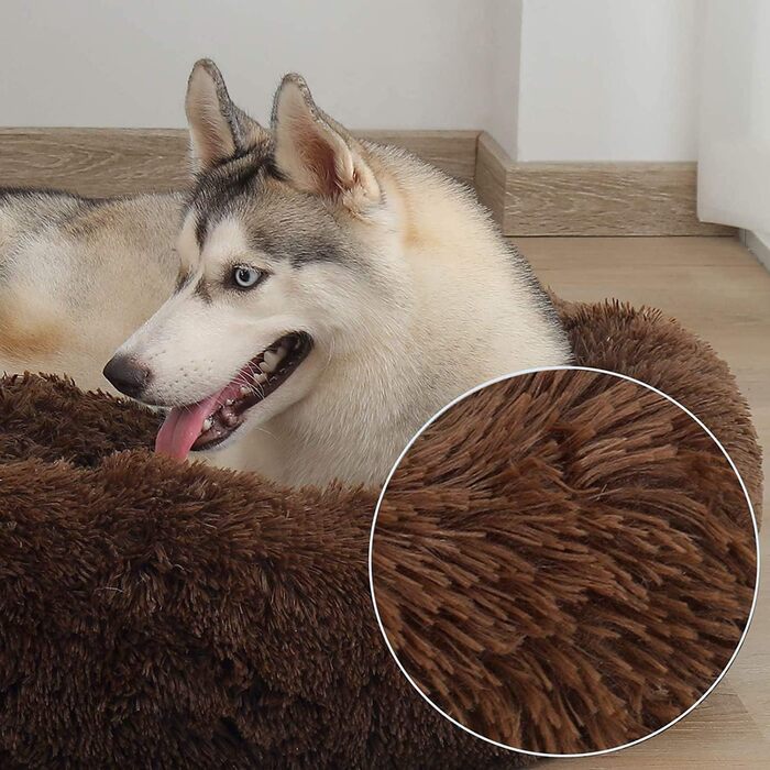 Ортопедичне ліжко для собак XL-XXXL: зручне, кушетка для великих собак, антистрес, з ефектом пам'яті, 120 см, темно-коричневе