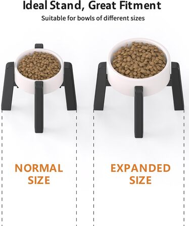 Підставки для мисок для собак JunsPow (2 шт.) - регульована ширина, для середніх та великих собак, стабільні та неслизькі [тільки підставка]