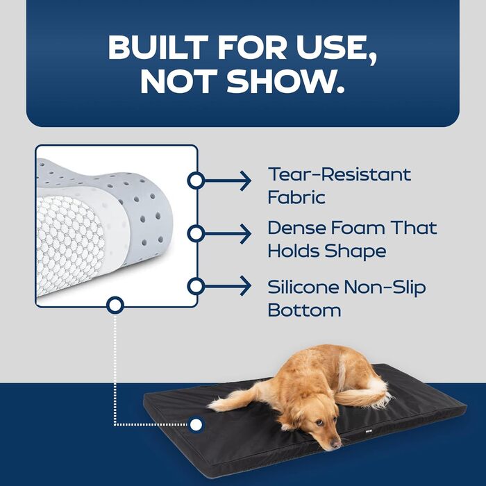 Килимок для собак у машину Ruff Liners для середніх собак - Shark Tank - середній розмір, неслизька підкладка, водонепроникний чохол, можна прати в машині - килимок для собак Medium (131 x 61 см) (Чорний, Medium)