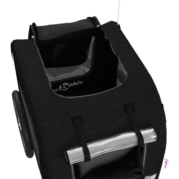 Фасба Причіп для собак, причіп для велосипеда, причіп для собак з відбивачами та прапорцем, причіп для котів та домашніх тварин, чорний, матеріал Оксфорд, метал, 133,5 x 69 x 73,5 см (Д x Ш x В)