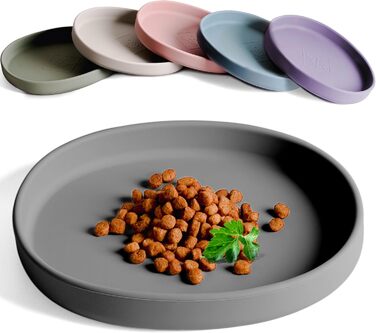 Миска для котів [Nala Collection] - широка миска для їжі | Силіконова миска | Миска для котячого корму (графітовий сірий)