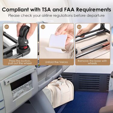 Сумка-переноска для тварин з екошкіри на колесах, для собак та котів до 6,8 кг, дозволена для перевезення в літаку, для подорожей, кемпінгу (Білий/Опудаловий сад)