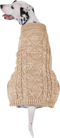 В'язаний пуловер для собак, теплий та м'який, для зими, для цуценят, підходить для собак та котів (S, Хакі)