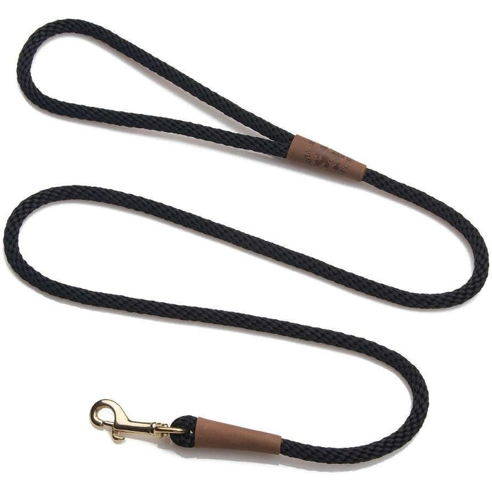 Повідок для собак Mendota Pet, плетений, британський стиль, чорний, 1,27 см x 1,2 м, для великих порід