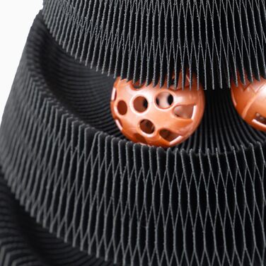 Котячий будиночок з картонної гофротари Treetop від CanadianCat - ігровий комплекс з кульками, чорний, 27,5 x 28 x 28 см