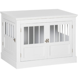 Клітка для собак PawHut, собача будка з 3 дверцятами, переноска для собак, будиночок для маленьких собак до 10 кг, білий колір, 78 x 53 x 59,3 см