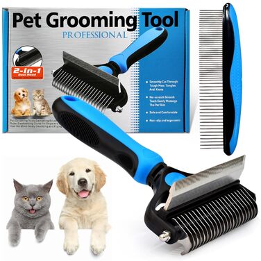 Бурштук для собак та котів 2 в 1 GLUTTONY, металевий, блакитний