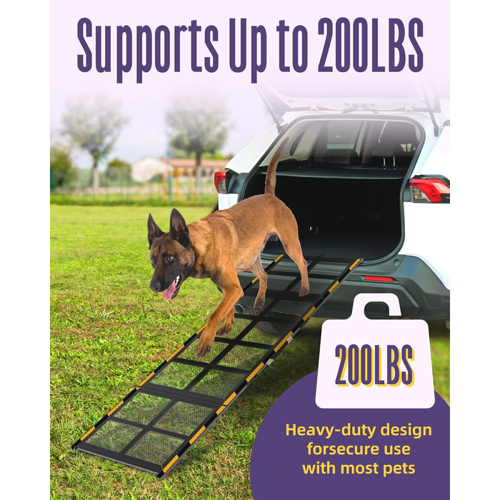 Рампа для собак Extra Lange 190 см – стабільна авторампа для великих собак, для SUV, комбі та автодому, до 90 кг