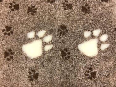 Килимок для собак Elropet Premium 30mm, антиковзаючий, для маленьких та великих собак, Vet Bed, розмір L (160x100 см), коричневий + білий слід лапки