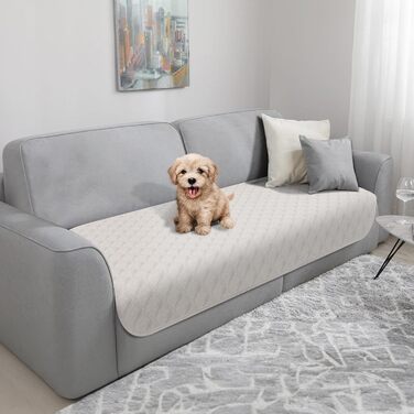 Водонепроникний коврик для собак, 137 x 208 см, килимок для домашніх тварин, ковдра для собак, неслизький, міцний, багаторазовий, можна прати в пральній машині, захист для дивану, ліжка, автокрісла, темно-сірий (Бежевий, S (76x190 см))