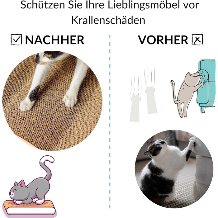 Котяче дряпальня | Дряпка з посиленої картонної конструкції | Натуральні дряпальні дошки | Міцні меблі для котів | 2в1 Дряпка-будиночок для котів | Якісний картон | Великий розмір (37 x 36 x 37 см, у формі кота)