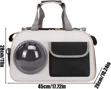 Транспортна сумка для кота Transportbox Katze - складана переноска для кота з вікном, дихаюча сумка-переноска для собак, котів, для подорожей літаком, кемпінгу, мотоцикла, авто (чорна)