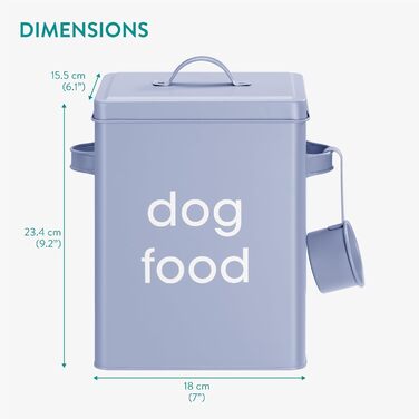 Контейнер для корму для собак Navaris з кришкою та лопаткою - синій