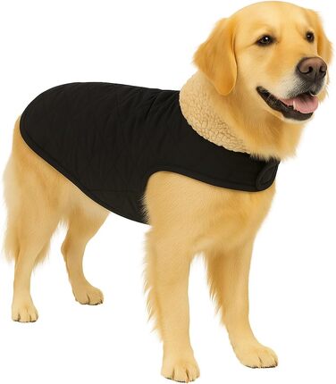 Теплий зимовий одяг для собак Flamingo Bonnie – чорний, розмір 55 см – преміум якість, водонепроникний, з плюшевою підкладкою