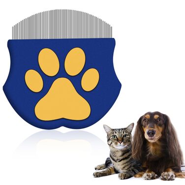 Гребінець для собак та котів, щітка для догляду за шерстю, самоочищувана висмикувальна щітка, заокруглені щітки для короткошерстих котів, ефективно видаляє підшерсток, інструмент для догляду за тваринами, блакитний