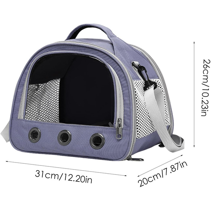 Переносна сумка-переноска для птахів Vogeltransport - Легка, дихаюча сумка для папуг, хом'яків та інших дрібних тварин, фіолетового кольору