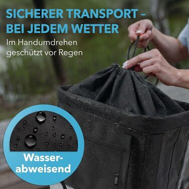 Фридбаг Кошик на кермо велосипеда KLICKfix [Сумісний з електровелосипедом] для жінок - чорна велосипедна сумка