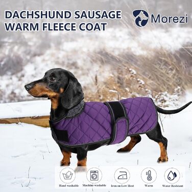 MOREZI Зимовий теплий одяг для собак - водонепроникний пуловер для такс з вовняною підкладкою та регульованими ременями, теплий зимовий одяг для маленьких собак на вулицю, колір зелений, розмір S (довжина спини: 36-38 см), зелений (S(довжина спини:36-38см