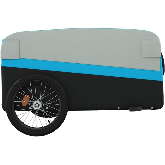 Причіп для велосипеда, причіп для собак, вантажний причіп 45 кг, чорний та синій, для покупок, компактна упаковка, проста збірка