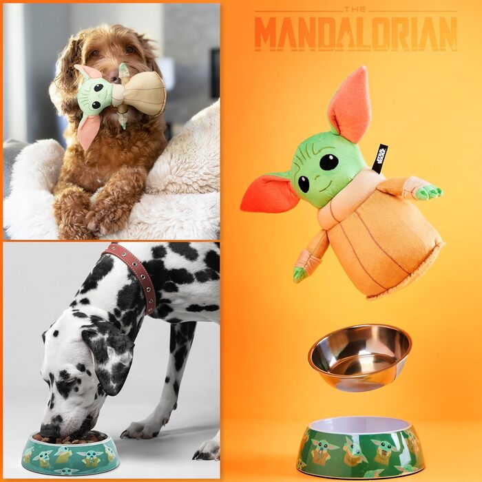 Набір іграшок та мисок для собак Disney Stitch: миска та іграшка для собак, подарунок (Зелений Бебі Йода)