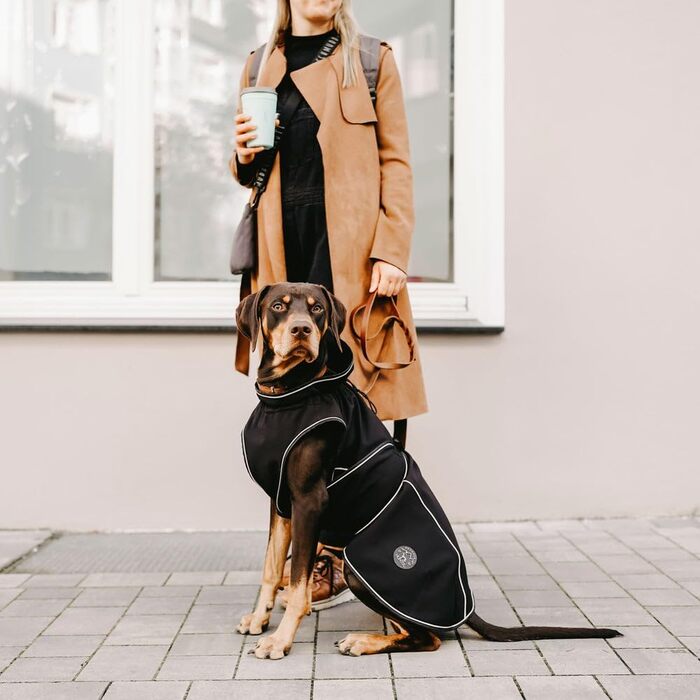 Собачий дощовик HUNTER UPPSALA Softshell чорний, водонепроникний, вітрозахисний, спортивний дизайн, флісовий підклад, регульований, з відбивачами, розмір 50