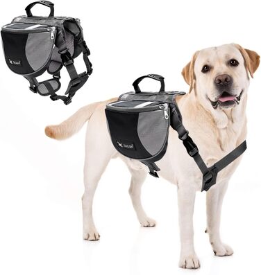 Шлейка для собак середніх та великих порід PETCUTE, чорна, з ручкою, для прогулянок, тренувань, відбиваючі елементи, водонепроникна (M)