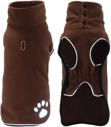 Зимовий одяг для собак: теплий пуловер-світшот, флісова жилетка з відбивачами для маленьких, середніх та великих собак. Колір: зелений (3XL, кавовий)