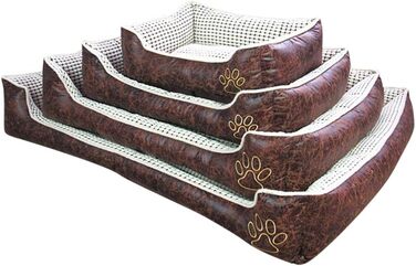 М'яке розкішне ліжко для собак GUOCU з знімним подушкою, водонепроникне, з кортекс-матеріалу, для домашніх тварин, різних розмірів, XXL (L (70x55x22 см), Бежевий)