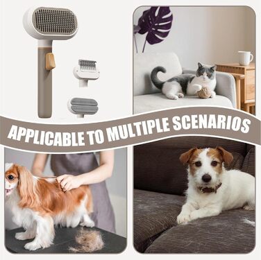 Щітка для тварин 3-в-1: для котів та собак, для догляду за шерстю, підходить для дому та офісу