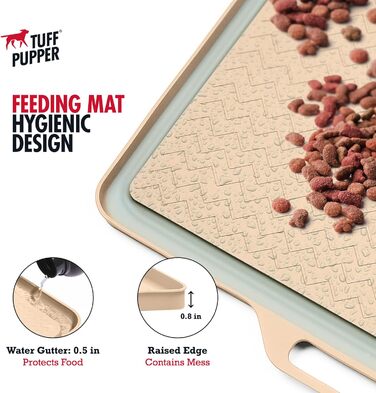 Килимок для годування собак великих порід Tuff Pupper 28x20, водонепроникний, силіконовий, розмір L (71,1 x 50,8 см)
