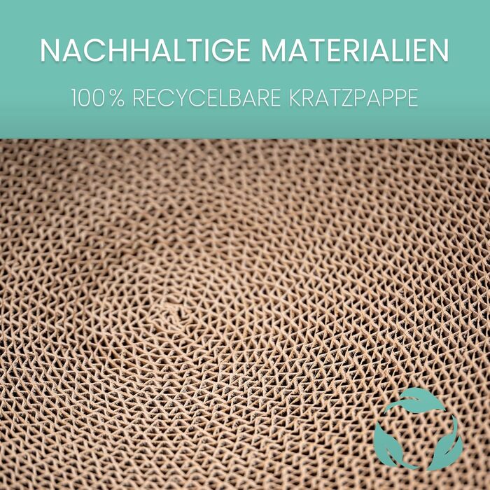 Кігтеточка для котів Petaureus Zylinder | Стильна та екологічна | Ø 40 см | Змінний вкладиш з переробленого картону