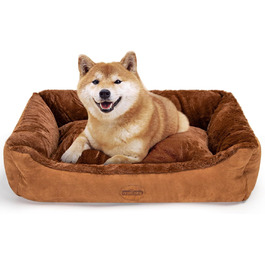 Ортопедичне ліжко для собак Nobleza, великі породи, XL, 110x75x20 см, коричневе, з м'яким наповнювачем, антиковзаюче, миється