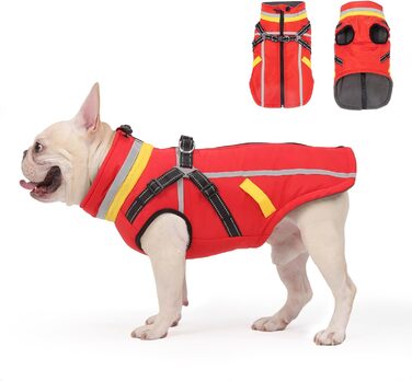 Теплий зимовий одяг для собак FeimaX: флісова куртка з блискавкою, для малих та середніх собак (червоний, 3XL)