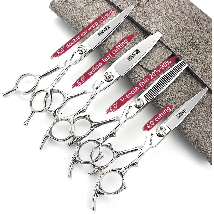 Професійний набір ножиць для стрижки волосся (4 шт.) – професійні ножиці для стрижки, ножиці для розрідження, моделюючі ножиці для перукарів