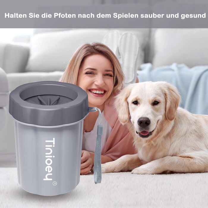 Очисник лап для собак з рушниками (3 шт.) | Аксесуар для собак середніх порід | Очисник лап | Розмір M, сірий