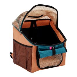 Велосумка для тварин, 32*29*39 см, 2 в 1, складний велосипедний кошик з сіткою, переноска для котів та собак до 7.5 кг (Оранжевий, Синій)