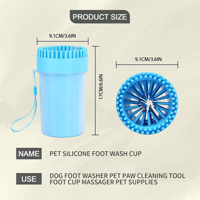 Очисник лап для собак, портативний, силіконовий, для котів та собак, блакитний