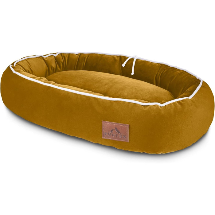 Ортопедичне ліжко для собак середніх порід 95x65 см Hazelnut (S 70x50, Жовтий)